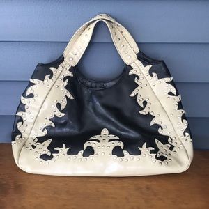 Susan Nichole Black and Cream Handbag